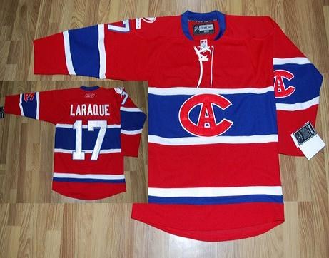 nhl montreal canadiens #17 laraque ca patch red jersey