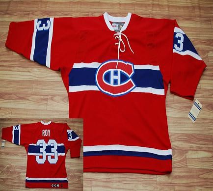 nhl montreal canadiens #33 roy ccm red jersey