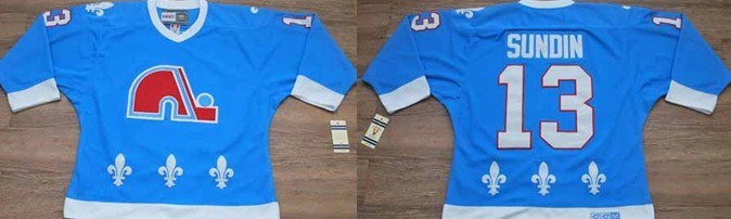 nhl quebec nordiques #13 sundin sky blue jersey nhl quebec nordiques #13 sundin sky blue jersey