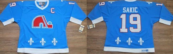 nhl quebec nordiques #19 sakic sky blue with c patch jersey nhl quebec nordiques #19 sakic sky blue with c patch jersey