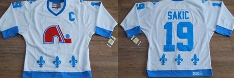 nhl quebec nordiques #19 sakic white with c patch jersey nhl quebec nordiques #19 sakic white with c patch jersey