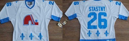 nhl quebec nordiques #26 stastny white jersey nhl quebec nordiques #26 stastny white jersey