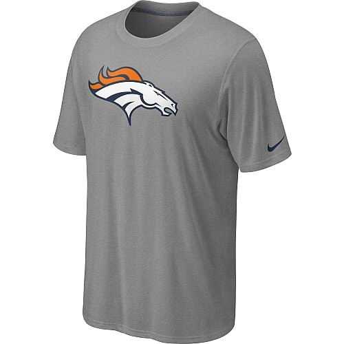 denver broncos sideline legend authentic logo dri-fit t-shirt - grey