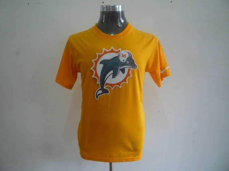 miami dolphins sideline legend authentic logo dri-fit t-shirt yellow