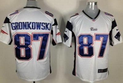 new england patriots 87 rob gronkowski white nfl elite jerseys