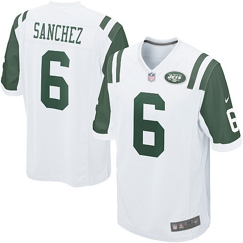 new york jets 6 mark sanchez game white jerseys new york jets 6 mark sanchez game white jerseys