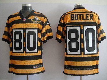nfl pittsburgh steelers 80 butler yellow black 80th throwback jerseys