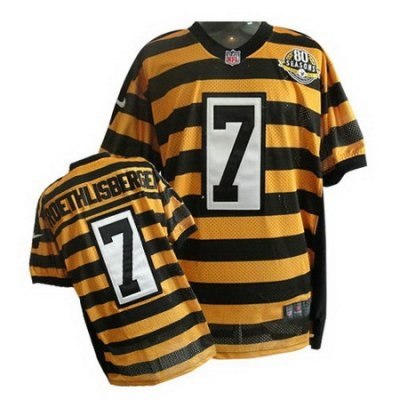 pittsburgh steelers #7 ben roethlisberger yellow black 80th m&n elite jerseys