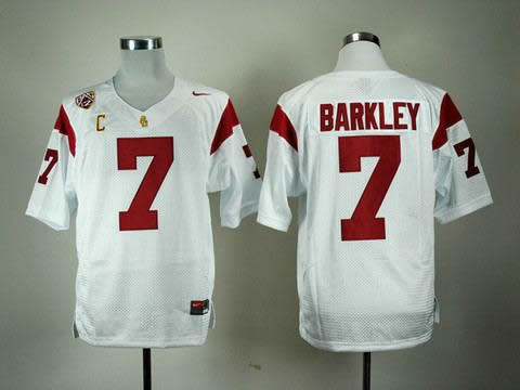 NEW usc trojans matt barkley 7 white pac-12 c patch college football jerseys NEW usc trojans matt barkley 7 white pac-12 c patch college football jerseys