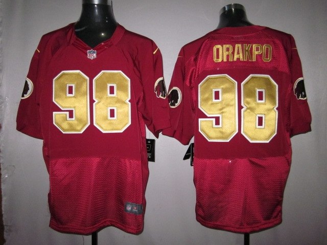 washington redskins 98 brian orakpo 80th m&n red jerseys (elite)