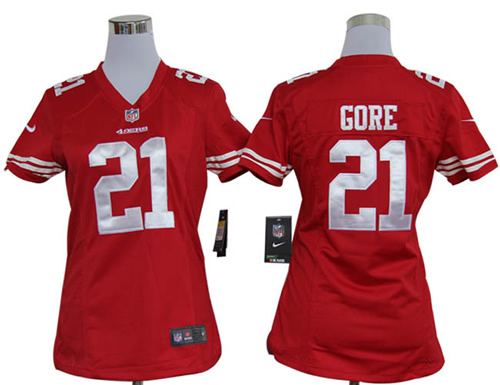 women nfl jerseys san francisco 49ers #21 gore red