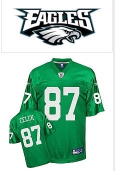philadelphia eagles 1960 brent celek #87 throwback team color jersey