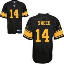 pittsburgh steelers #14 limas sweed black jersey with yellow number