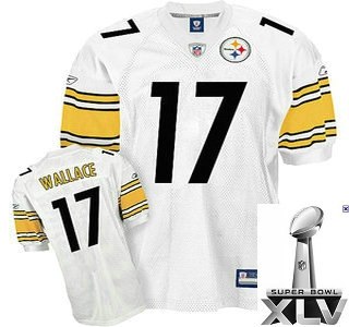 pittsburgh steelers #17 wallace white jersey {2011 super bowl xlv }