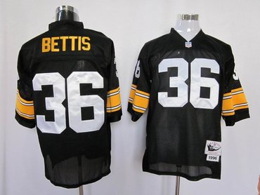 pittsburgh steelers #36 bettis black mitchell&ness jersey