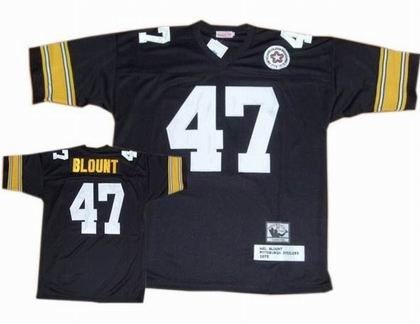 pittsburgh steelers #47 mel blount throwback black jersey