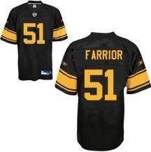 pittsburgh steelers #51 james farrior black jersey with yellow number