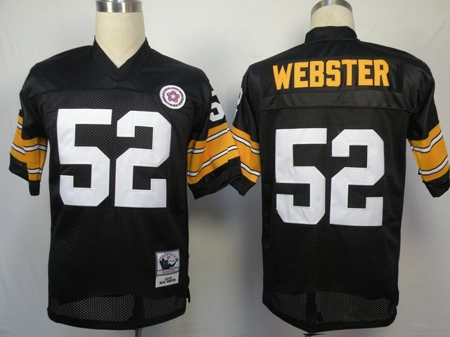 pittsburgh steelers #52 mike webster m&n black