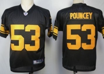 pittsburgh steelers #53 pouncey black yellow number