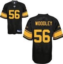 pittsburgh steelers #56 lamarr woodley black jersey with yellow number