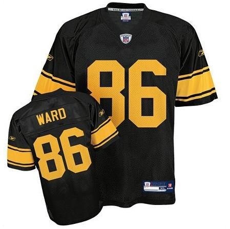 pittsburgh steelers #86 hines ward black jersey with yellow number