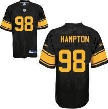 pittsburgh steelers #98 casey hampton black jersey with yellow number