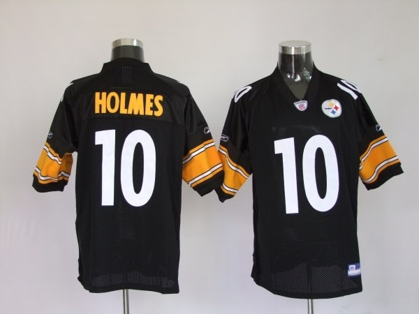 pittsburgh steelers 10 santonio holmes black (white number)