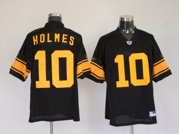pittsburgh steelers 10 santonio holmes black (yellow number)