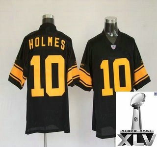 pittsburgh steelers 10 santonio holmes black {2011 super bowl xlv }