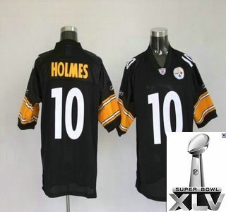 pittsburgh steelers 10 santonio holmes black jerseys {2011 super bowl xlv }