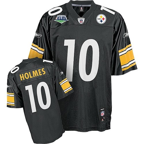 pittsburgh steelers 10 santonio holmes super bowl xliii black jerseys