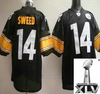 pittsburgh steelers 14 limas sweed black jersey {2011 super bowl xlv }