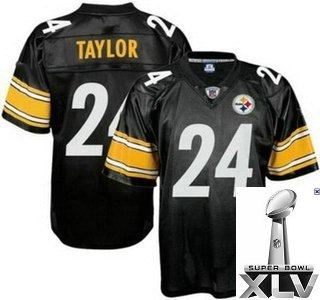 pittsburgh steelers 24 taylor black white number jerseys {2011 super bowl xlv }