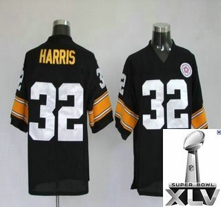 pittsburgh steelers 32 franco harris throwback black jerseys {2011 super bowl xlv }