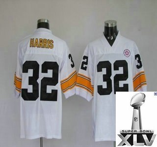 pittsburgh steelers 32 franco harris white throwback {2011 super bowl xlv }