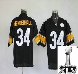 pittsburgh steelers 34 rashard mendenhall black jerseys {2011 super bowl xlv }