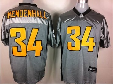 pittsburgh steelers 34 rashard mendenhall gray shadow jerseys