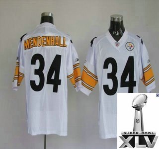 pittsburgh steelers 34 rashard mendenhall white jerseys {2011 super bowl xlv }