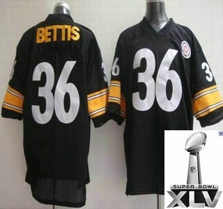 pittsburgh steelers 36 bettis black throwback jerseys {2011 super bowl xlv }