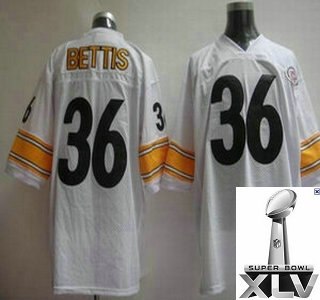 pittsburgh steelers 36 bettis white throwback jerseys {2011 super bowl xlv }
