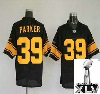 pittsburgh steelers 39 parker yellow number jerseys {2011 super bowl xlv }