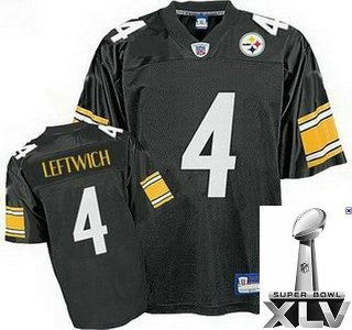 pittsburgh steelers 4 byron leftwich black jersey {2011 super bowl xlv }