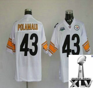 pittsburgh steelers 43 troy polamalu super bowl xliii white jersey {2011 super bowl xlv } pittsburgh steelers 43 troy polamalu super bowl xliii white jersey {2011 super bowl xlv }