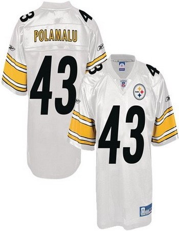 pittsburgh steelers 43 troy polamalu white jerseys