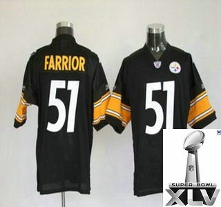pittsburgh steelers 51 james farrior black jerseys {2011 super bowl xlv }