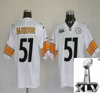 pittsburgh steelers 51 james farrior super bowl white jerseys {2011 super bowl xlv }