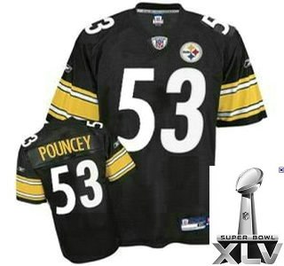 pittsburgh steelers 53 pouncey black jersey {2011 super bowl xlv }