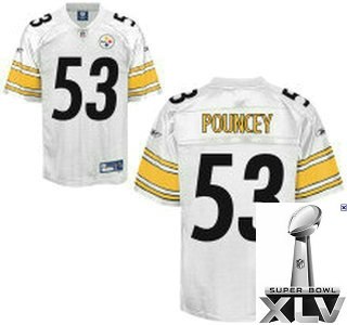 pittsburgh steelers 53 pouncey white jersey {2011 super bowl xlv }