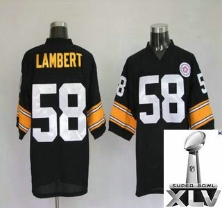 pittsburgh steelers 58 jack lambert black throwback jerseys {2011 super bowl xlv }