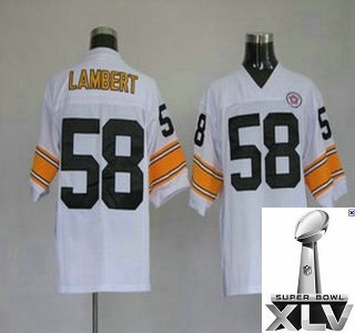 pittsburgh steelers 58 jack lambert white throwback jerseys {2011 super bowl xlv }